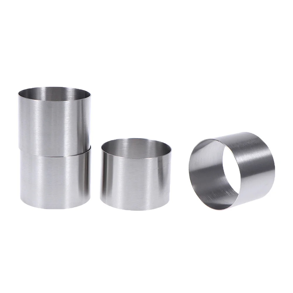 

4 Pcs Stainless Steel Baking Mold Mini Dessert Round Mousse Cake Baking Tool