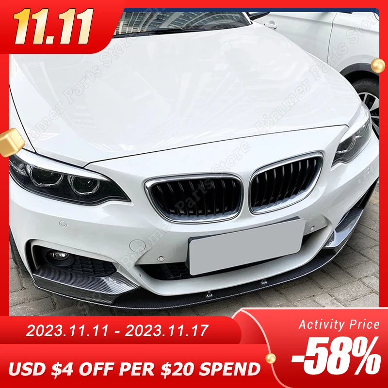 

Сплиттер для переднего бампера в стиле MP, комплект для защиты корпуса, диффузор для подбородка для BMW 2 серии F22/F23 M235i M240i M-Sport 2014-2021