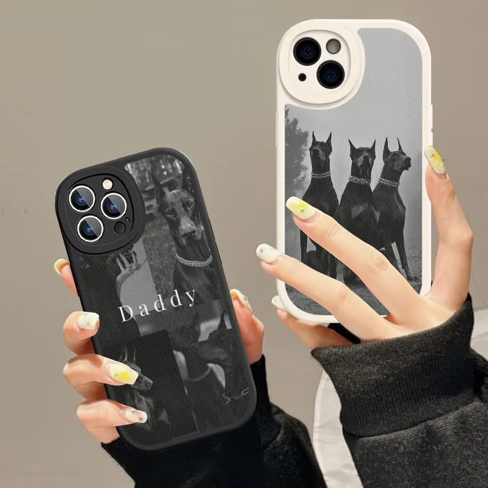 

Animal Dachshund Doberman dog Phone Case Hard Leather For iPhone 14 13 12 Mini 11 14 Pro Max Xs X Xr 7 8 Plus Fundas