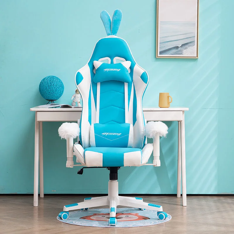 

Cartoon Pink gaming chair,girls live chair,Women Cute lift swivel chair,office computer chair,home gamer chair with footrest