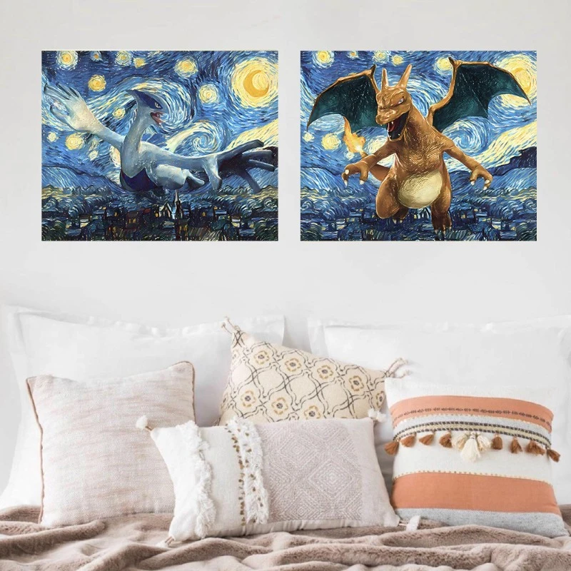 

Anime Poster Pokemon Anime Peripheral Wall Art Japanese Anime Figure Pikachu Canvas Painting Room Decor Aesthetic Painting Gifts