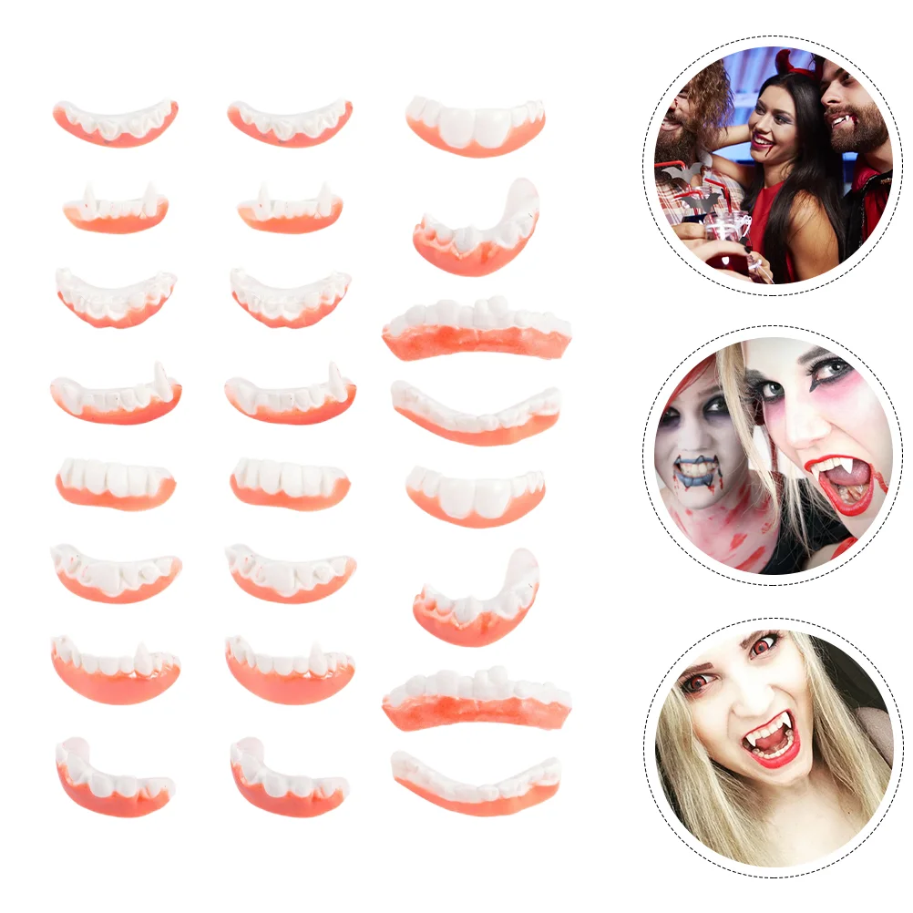 

24pcs Funny Party Denture Props Halloween Fake Teeth Toys Horrific Zombie Teeth