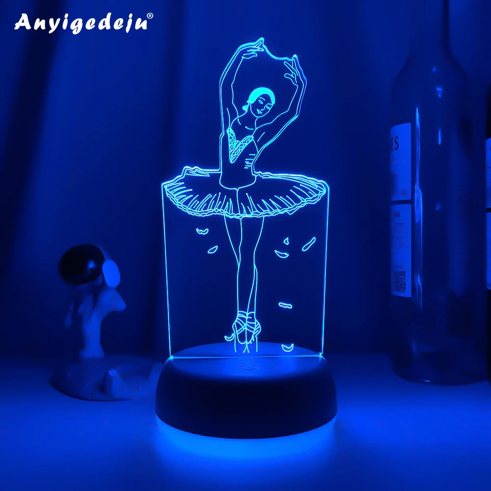 Ballet Dancer 3D Desk Lamp Illusion Art Night Lamp Ballerinator USB LED Lighting Home Decora luminaria Table Light Kids Toy Gift