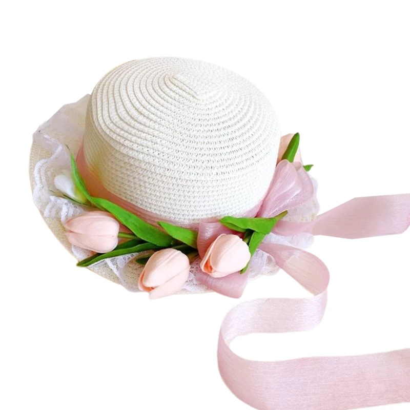 

Регулируемая шляпа от солнца, с тюльпанами и защитой от УФ-лучей