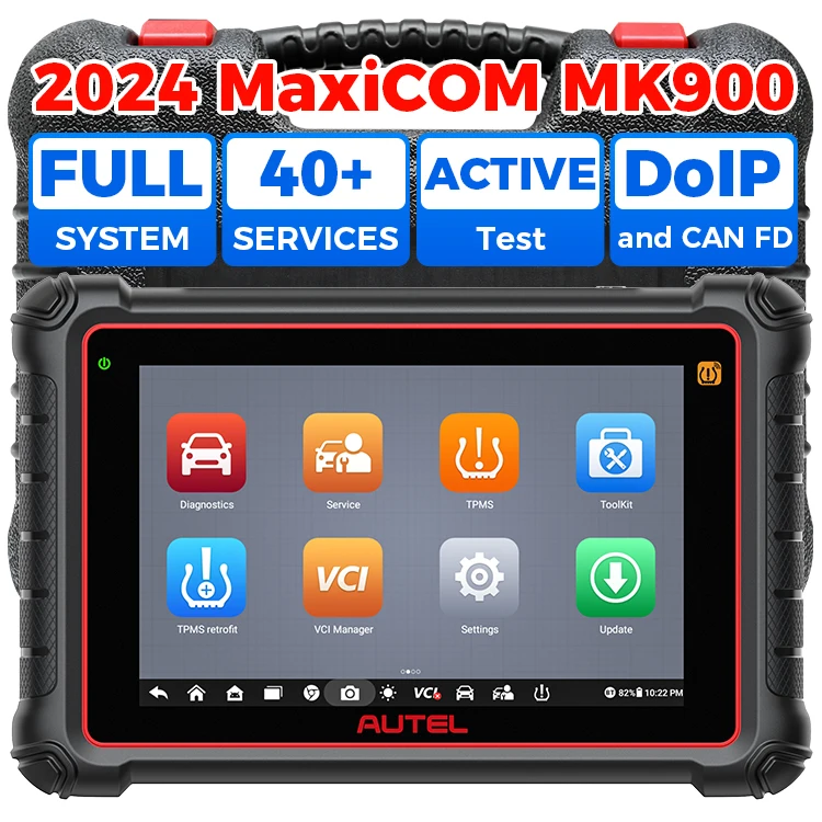Фото Универсальный сканер Autel MaxiCOM MK900, улучшенная версия MK808S, 40+ сервисных функций, CAN-FD, DOIP, 3K+ активных тестов, инструменты для автомобильной диагностики. №4