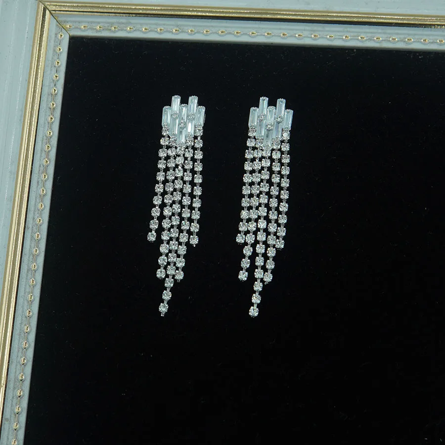 Роскошные женские серьги со стразами новые блестящие ювелирные изделия для