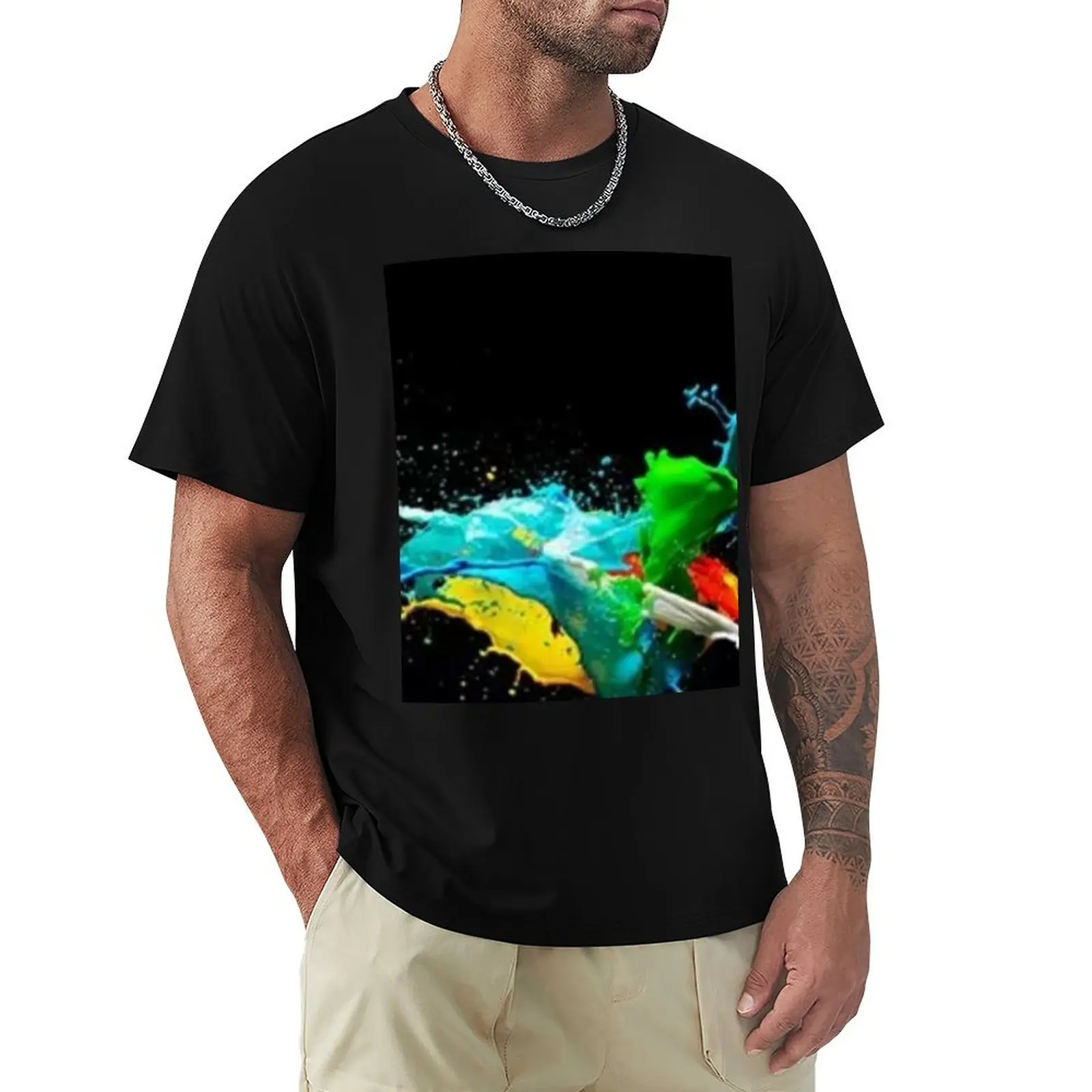 Цвета падают в темноте футболка милые топы мужская одежда на заказ