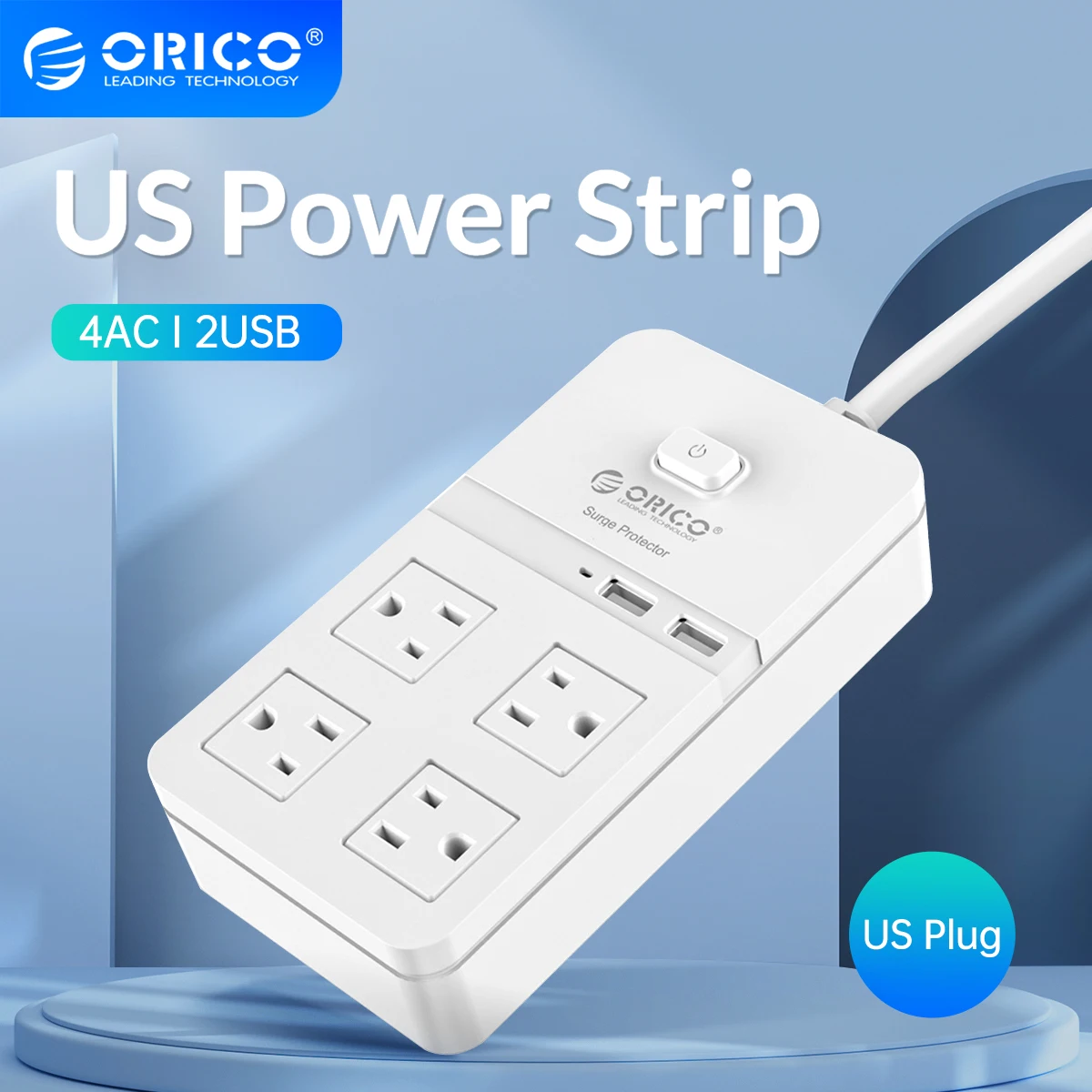 

ORICO US Plug Power Strip with 4 AC Outlets 1.5M Extension Cable Electrical Socket For Home Office White Power Strips