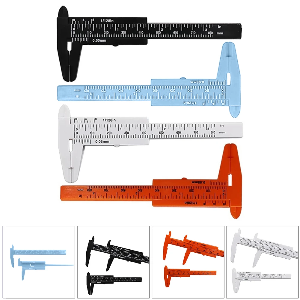 

0-80mm Mini Plastic Sliding Vernier Caliper Gauge Measure Tool Ruler Micrometer For Jewelry Antiques Woodworking Measurement