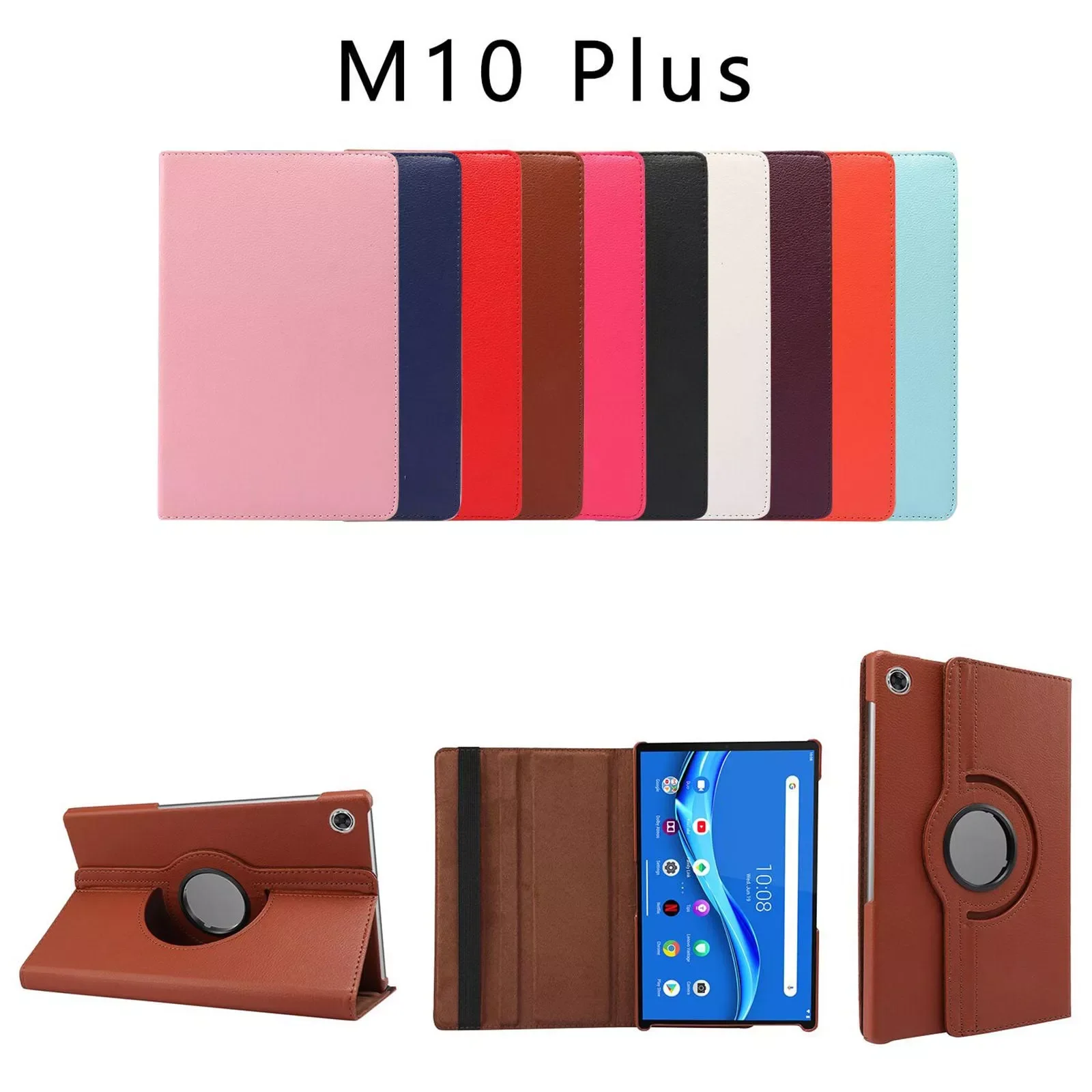 High Quality Tablet Protection Accessories For Lenovo Tab M10 Plus Tb-x606x/tb-x606f 360 Degree Rotating Leather Stand Case