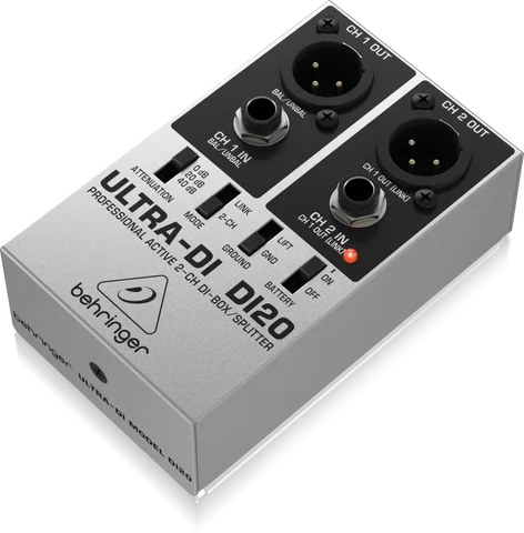 Behringer Ultra-DI DI20 Professional Active 2-канальный DI-Box/Split ter дополнительный режим разделения для сценических и студийных приложений