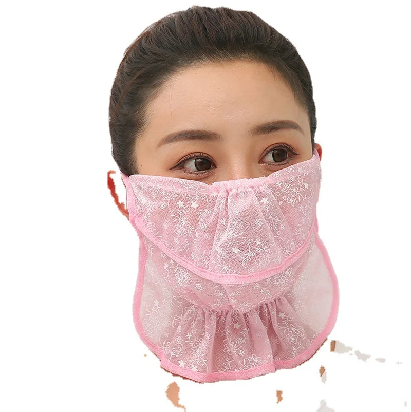 

New Large Neck Protection Breathable Sunscreen Women's Mask Outdoor Riding Floral Sand Veil Opening Dust Masks Wholesale
