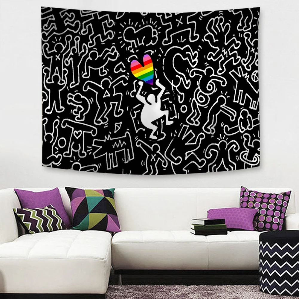 Art Safe Sex K-Keith H-Haring мультяшный гобелен богемные настенные гобелены Мандала листы