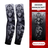 1 pair men summer ice silk tattoo sleeves breathable seamless armguard sun protection cover outdoor gloves driving arm sleeves