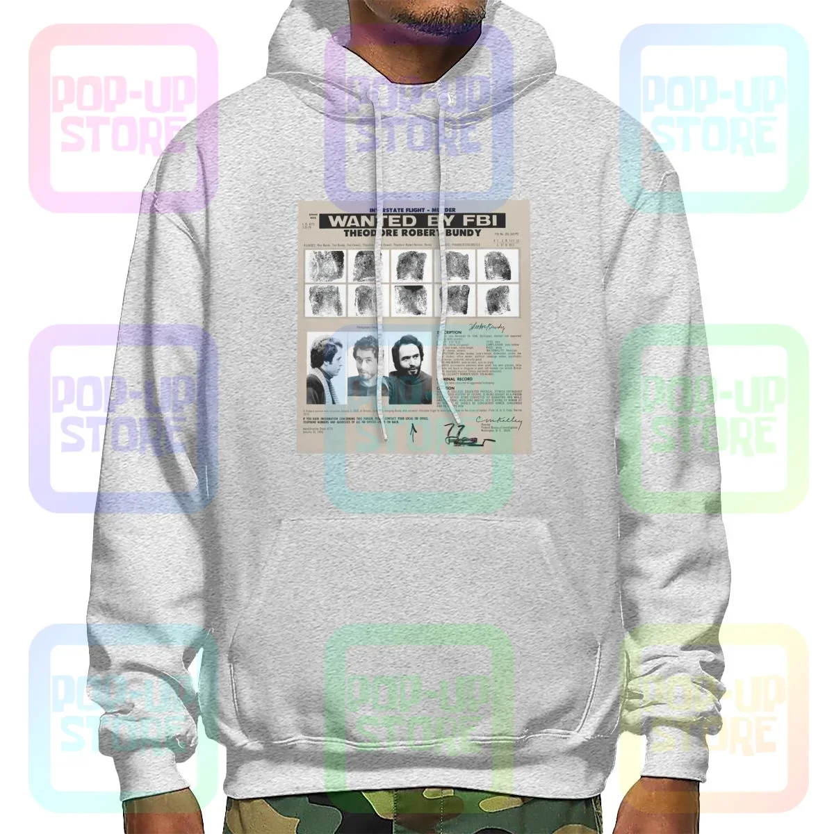 Постер и мугшот ФБР Ted Bundy серийный убийца настоящий толстовка с преступлением