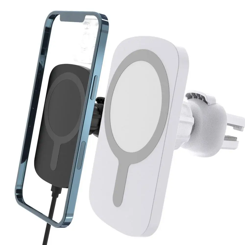 new 15w magnetic car wireless charger holder for magsafe series iphone 12 13 pro max mini fast car charging phone stand free global shipping