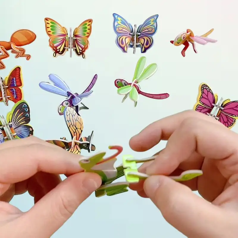 

Engage Kids with Fun Insect 3D Puzzle - Small Cartoon Educational Toy for Hands-on Learning and Creativity - Handmade DIY Puzzl