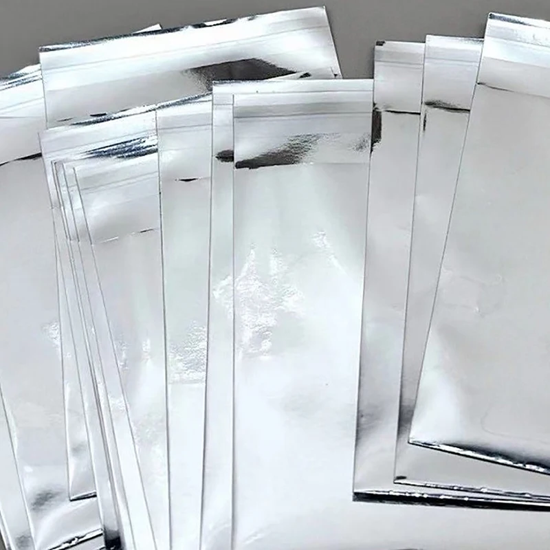 

50 шт., серебристые зеркальные самоклеящиеся Чехлы для фотокарт