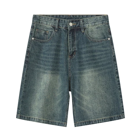 Шорты мужские джинсовые в стиле Харадзюку, винтажные повседневные свободные штаны из денима, уличная одежда в стиле ретро, стиль хип-хоп, Y2K, лето