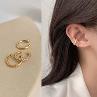 3pcsset 2022 new fashion gold simple cross clip earrings for women girls cute ear cuff clip without piercing jewerly gifts