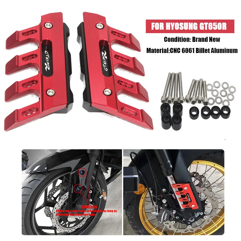 For HYOSUNG GT250R GT650R GT 650R 250R Motorcycle Mudguard Front Fork Protector Guard Block Front Fender Slider Accessories