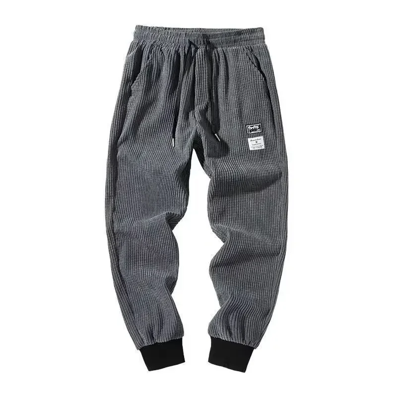 Мужские осенне-зимние вельветовые брюки на флисовой подкладке повседневный