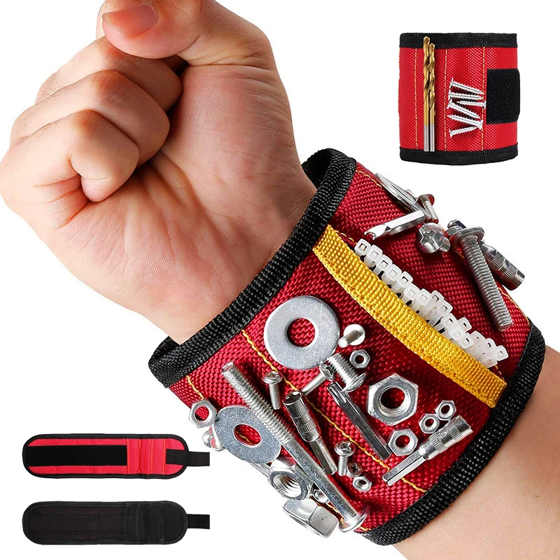 

New strong magnetic wrist strap screw nut bolt drill repair kit storage box portable tool bag