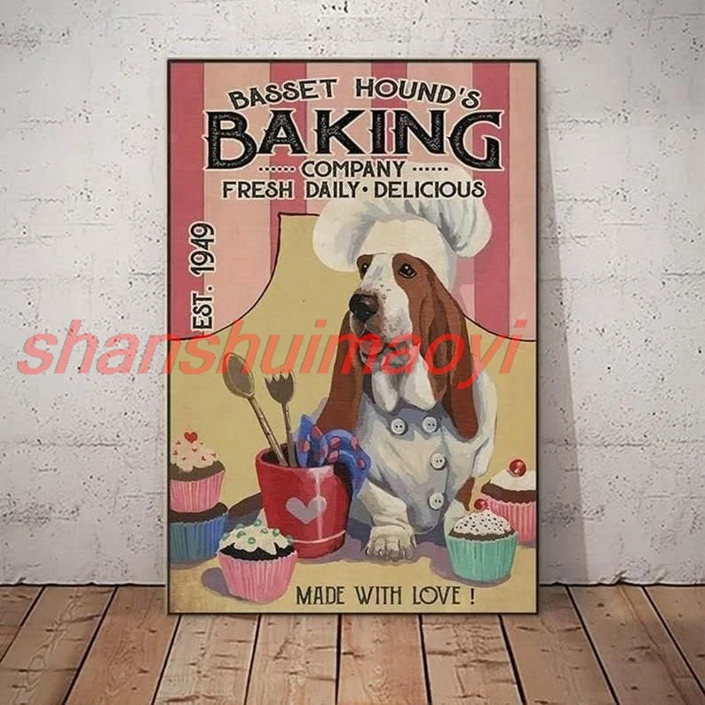 Металлические знаки CCPARTON Basset Hound таблички для выпечки собак алюминиевый знак
