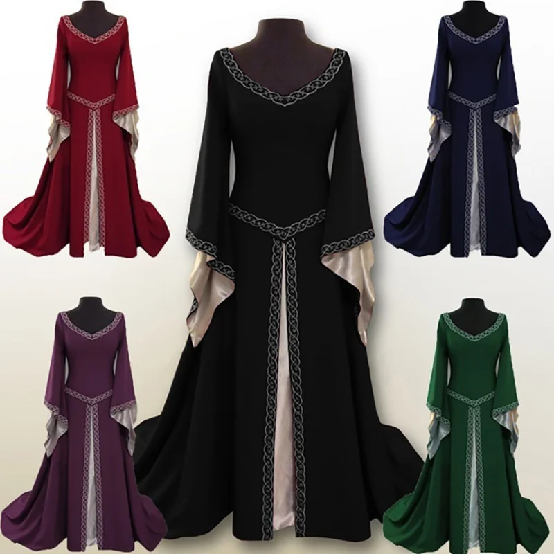 

Cosplay Medieval Princess Dress Adults Vintage Party evening gown Retro Renaissance Tailed Dress Costume Sexy 5XL