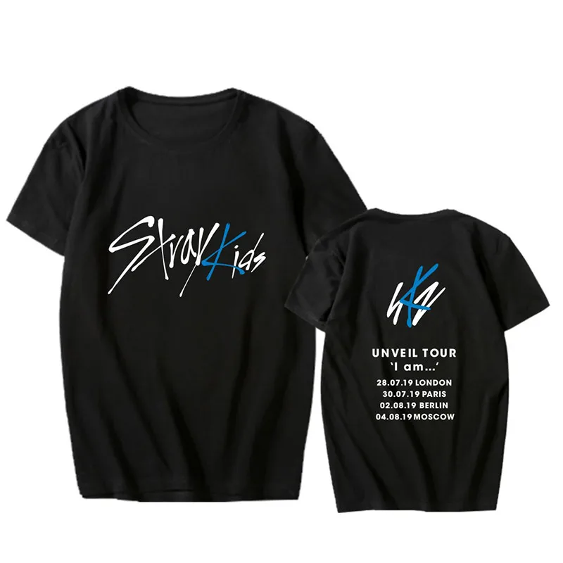 

Summer Fashion StrayKids Unveil Tour Korean Style T Shirt Tees Hip Hop Tshirt Short Sleeve Tops T-shirts PT1151