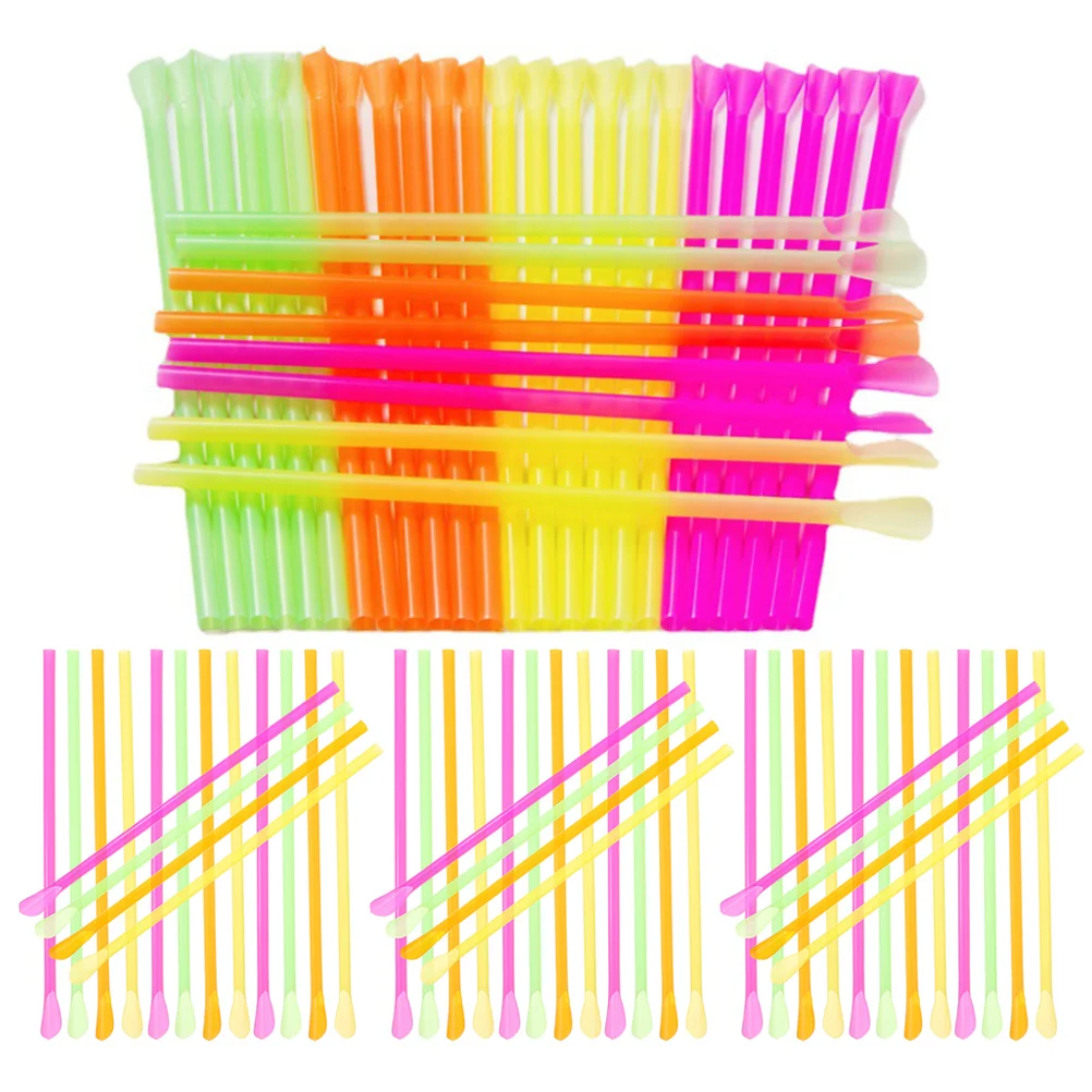 

400 Pcs Straws Drinking Beverage Cocktail Spoon Design Stirrers Party Favors Drinks Tube