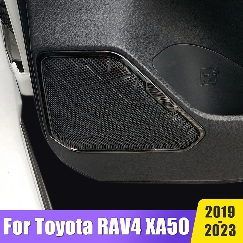 

Car Accessories For Toyota RAV4 XA50 2019 2020 2021 2022 2023 4pcs Car Door Audio Speaker Ring Cover Loudspeaker 3D Trim Sticker