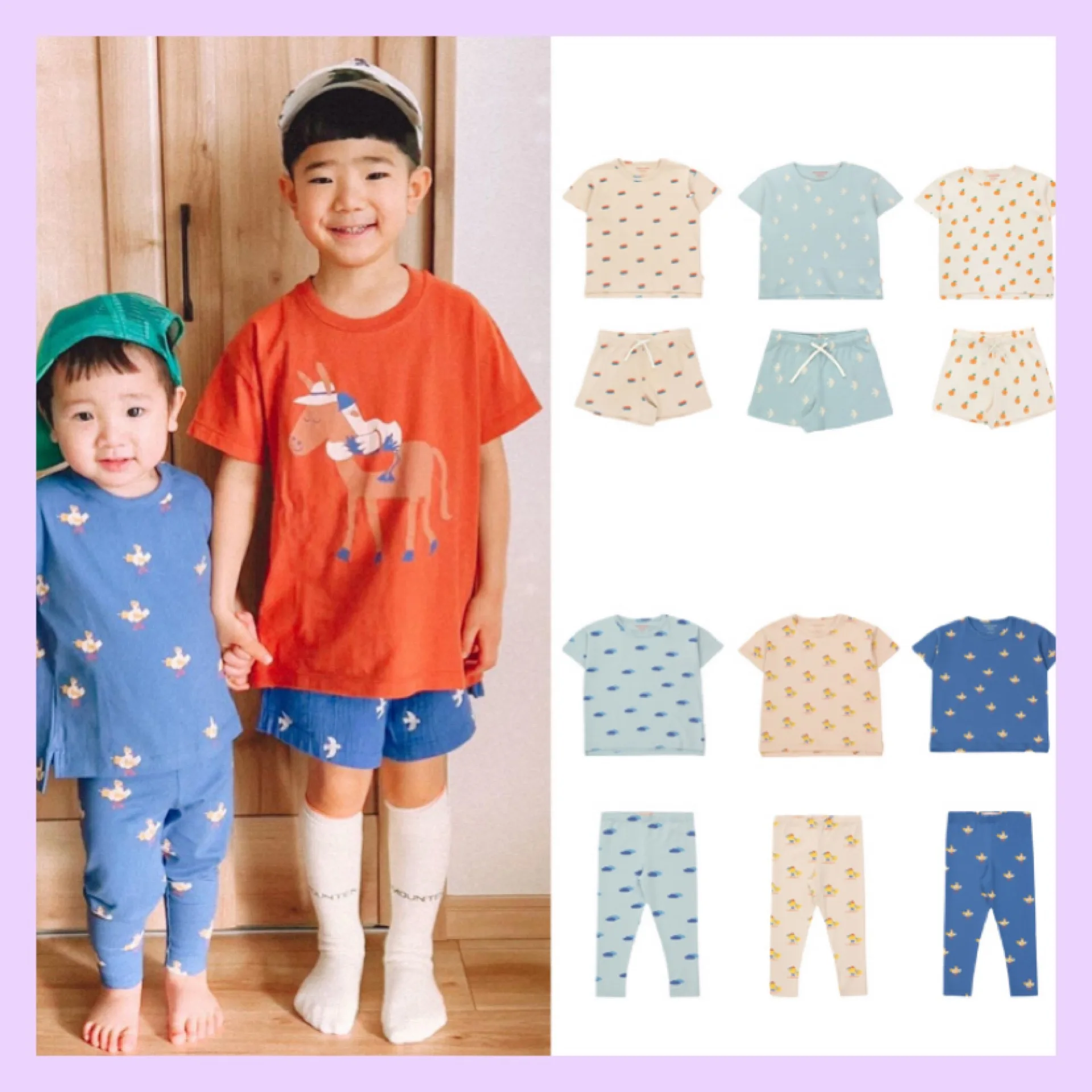 

2022 New TC Spring and Summer New Children's Short-sleeved T-shirt Home Service Suit Kindergarten Suit Boys and Girls Top T-shir