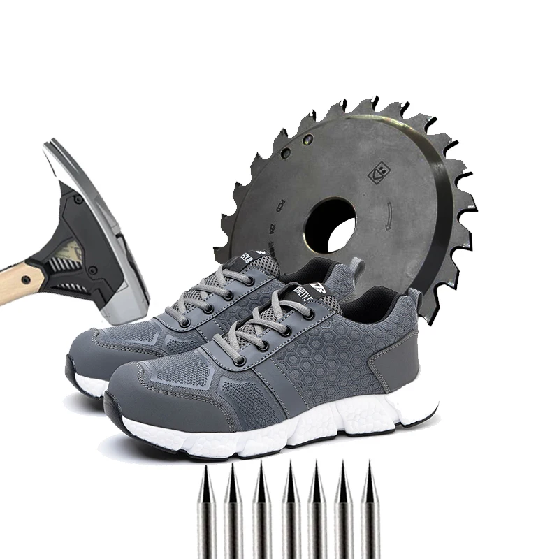 

Summer Mesh Breathable Lightweight Low-top Sneakers Anti-smashing Anti-piercing Camouflage Work Shoes
