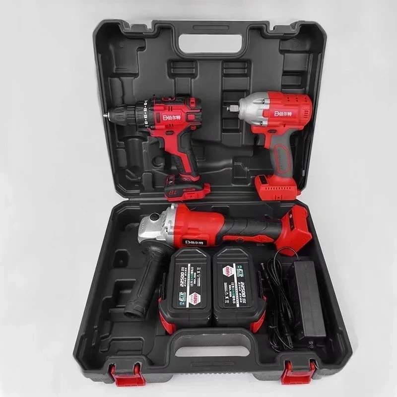 

2023 New Power tool lithium electric drill 10-section brushless drill electric wrench lithium electric angle grinder Metal tin