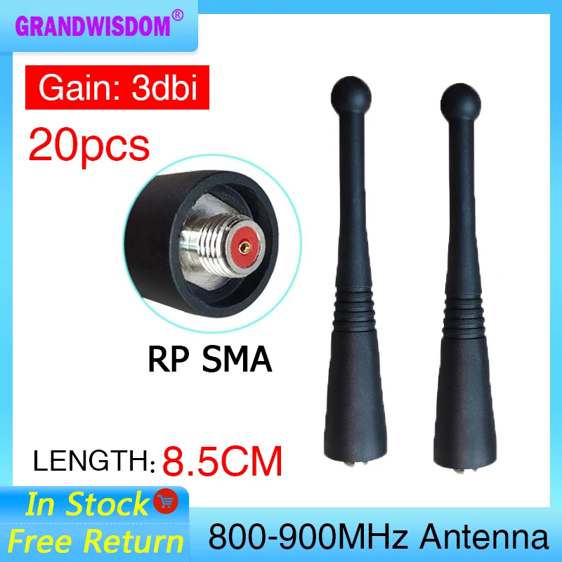 

Рация Grandwisdom 20 шт., Антенна 800-900 МГц PBX, совместимая с IOT Motorola XTS2500 XTS3000 HT1000 MTX838 MTX960 MTS2000 Ham