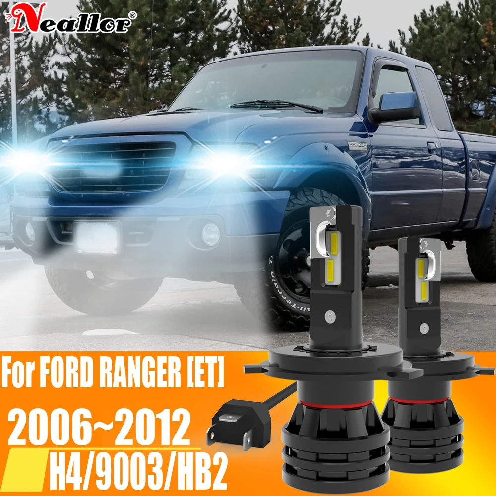 2 шт. Автомобильные светодиодные лампы H4 HB2 9003 12 В 55 Вт для FORD RANGER ET 2006 ~ 2012