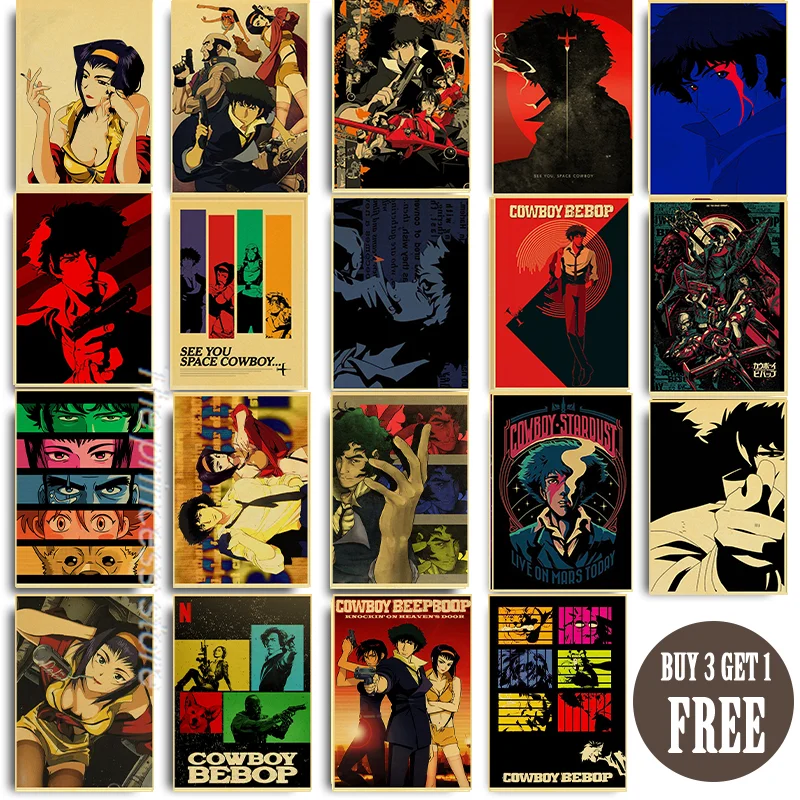 Новый Винтажный ковбойский постер Bebop постеры из японского аниме с принтом