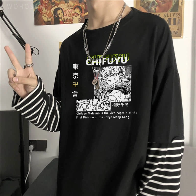 Футболка Мужская/Женская с длинным рукавом забавный аниме Токийский Мстители