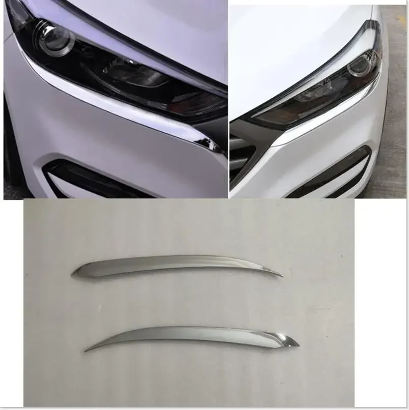 

Аксессуары для головных фонарей Hyundai Tucson 2015 2016 2017 2018, веко для бровей, хромированная декоративная крышка, отделка, Стайлинг автомобиля