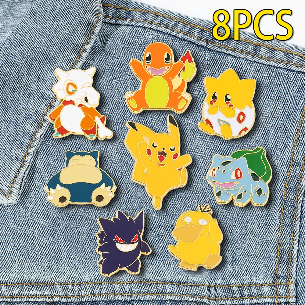 Эмалированная булавка в стиле аниме Покемон мультфильм Пикачу Генгар Кубин