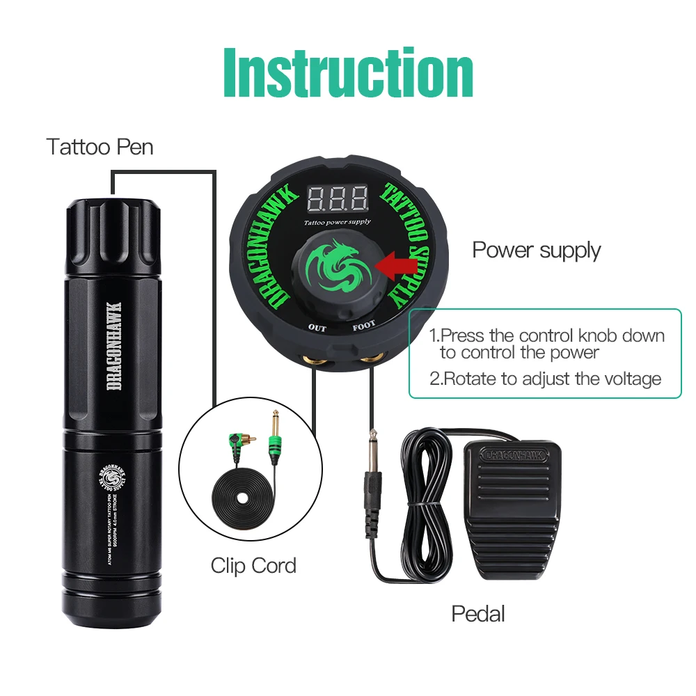 Ротационная тату-машинка Dragonhawk набор ручек для перманентного макияжа с мини