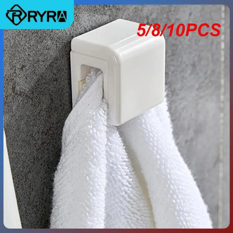 

5/8/10PCS Non-marking Hanger Multi-purpose Toothpaste Storage Clip Multifunctional Plastic Bathroom Accessories