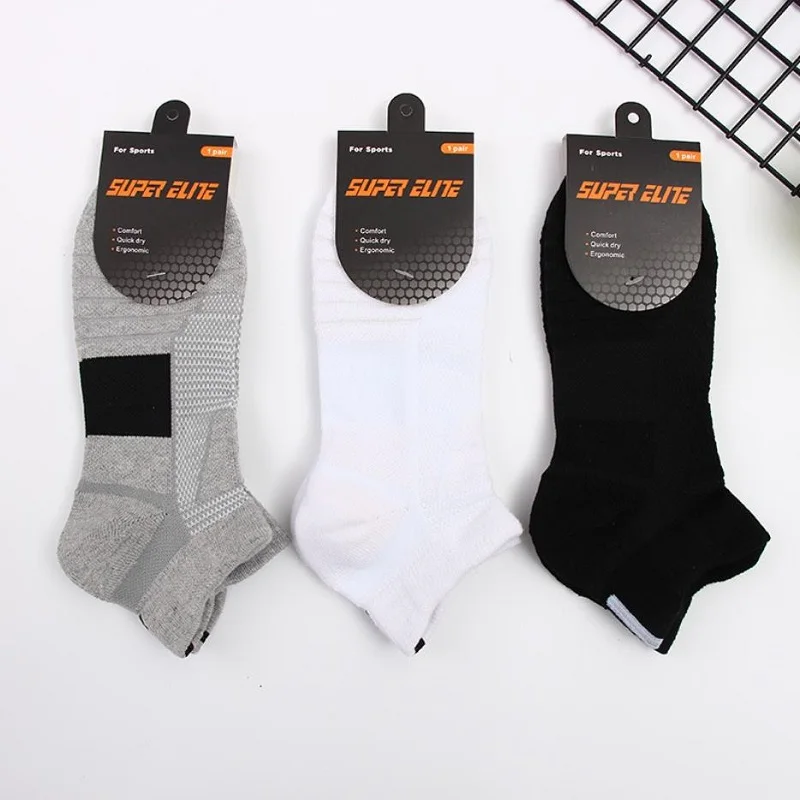 3 Pair Men Ankle Socks Fashion Summer Comfortable Breathable Mesh Casual Short Socks Sports Absorb Sweat Basketball Sports