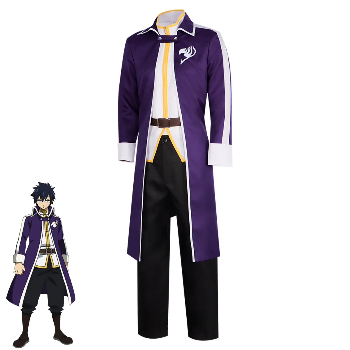Аниме FAIRY TAIL серый карнавальный костюм Fullbuster Slayers с длинными рукавами фиолетовое
