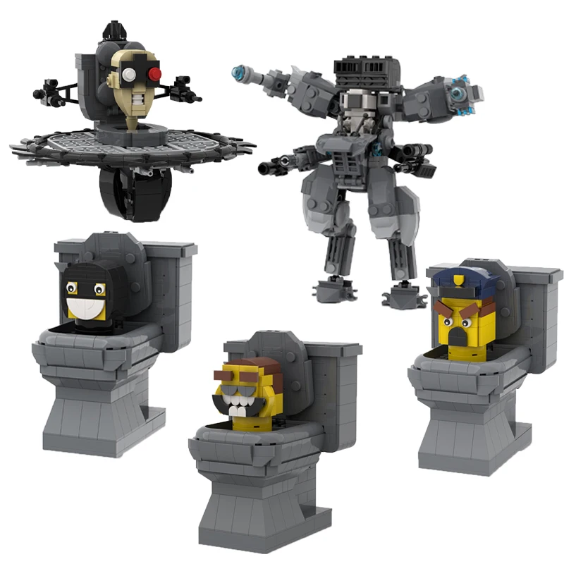 Новая версия Skibidi туалета, милые Мультяшные игровые фигурки, летающий зумпил, набор строительных блоков для туалета для детей, подарки на день рождения