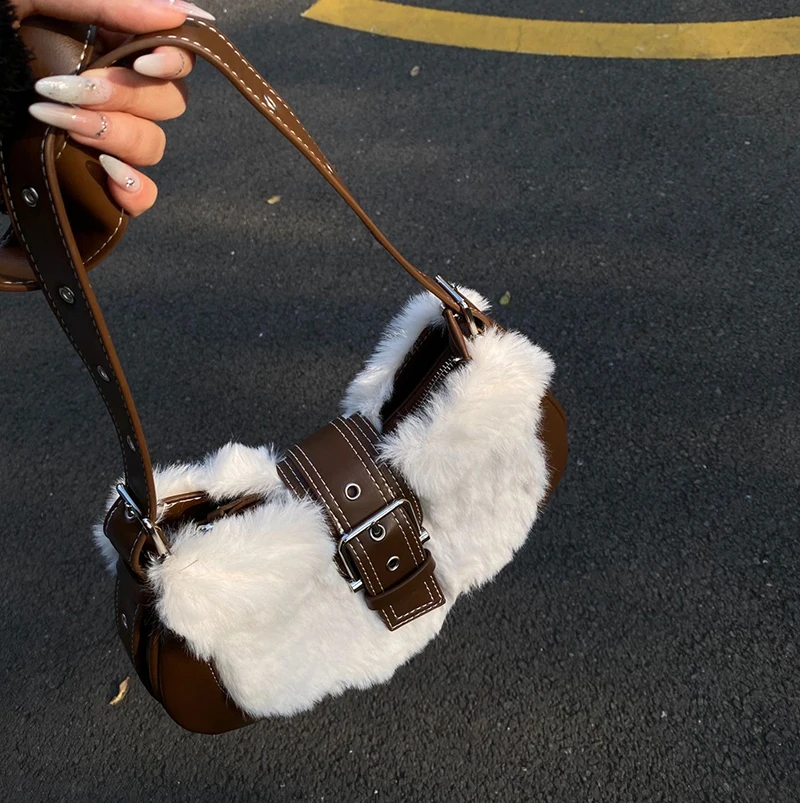 Женская шерстяная Лоскутная сумка Hotgirls новинка 2024 винтажные универсальные сумки