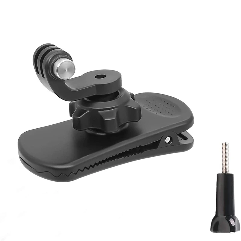 

360 Degree Rotation Backpack Clamp Mount,Strap Fixed Backpack Clip For Insta360 One R,Gopro 10 9 8 7 6,Osmo Action