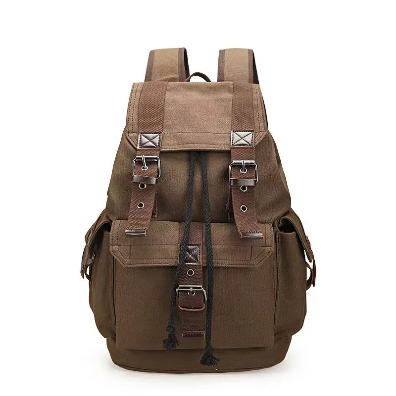 

Men's Waterproof Canvas Backpack, Leisure Backpack, Travel, School, Laptop, Retro