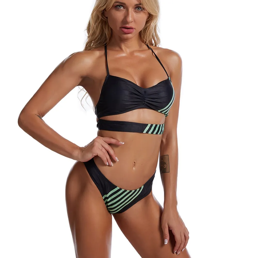 

Summer Bikini Swimsuit Female Low Waist Swimwear Cut Out Women Two-piece Bather Fashion Bathing Suit Swim Lady Bath Suits